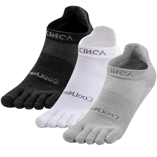 OrrinSports Zehensocken für Frauen Männer Coolmax Laufsocken 5 Fingersocken athletische Zehensocken 3 Paar von OrrinSports