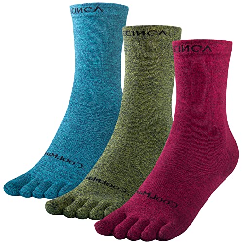 OrrinSports Zehensocken für Männer Frauen Coolmax Laufsocken 3 Paare Atmungsaktive Sportliche Fünf-Finger-Socken von OrrinSports