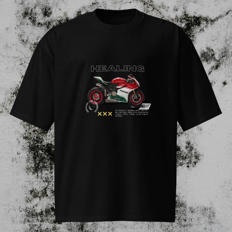 Schweres Oversized T-Shirt Unisex Bike Biker Motorrad Ducati Streetwear Schweres Oversized T-Shirt Unisex Bike Biker Motorrad Ducati Streetwear von OrsheeDesign