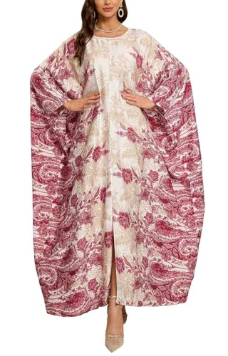 Orshoy Damen Strandkleid Strandponcho Langes Kaftans Badeanzug Cover Up Loungewear Vertuschungen Robe Sarong Pareo Cashewblüte von Orshoy