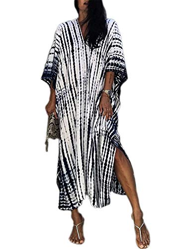 Orshoy Damen Strandkleid Strandtunika Kaftan Boho Kleid Lang Strandponcho Bikini Sommerkleid Badekleid Badeanzug Sommer Maxikleid Beachwear Boho Bademode Freie Größe von Orshoy