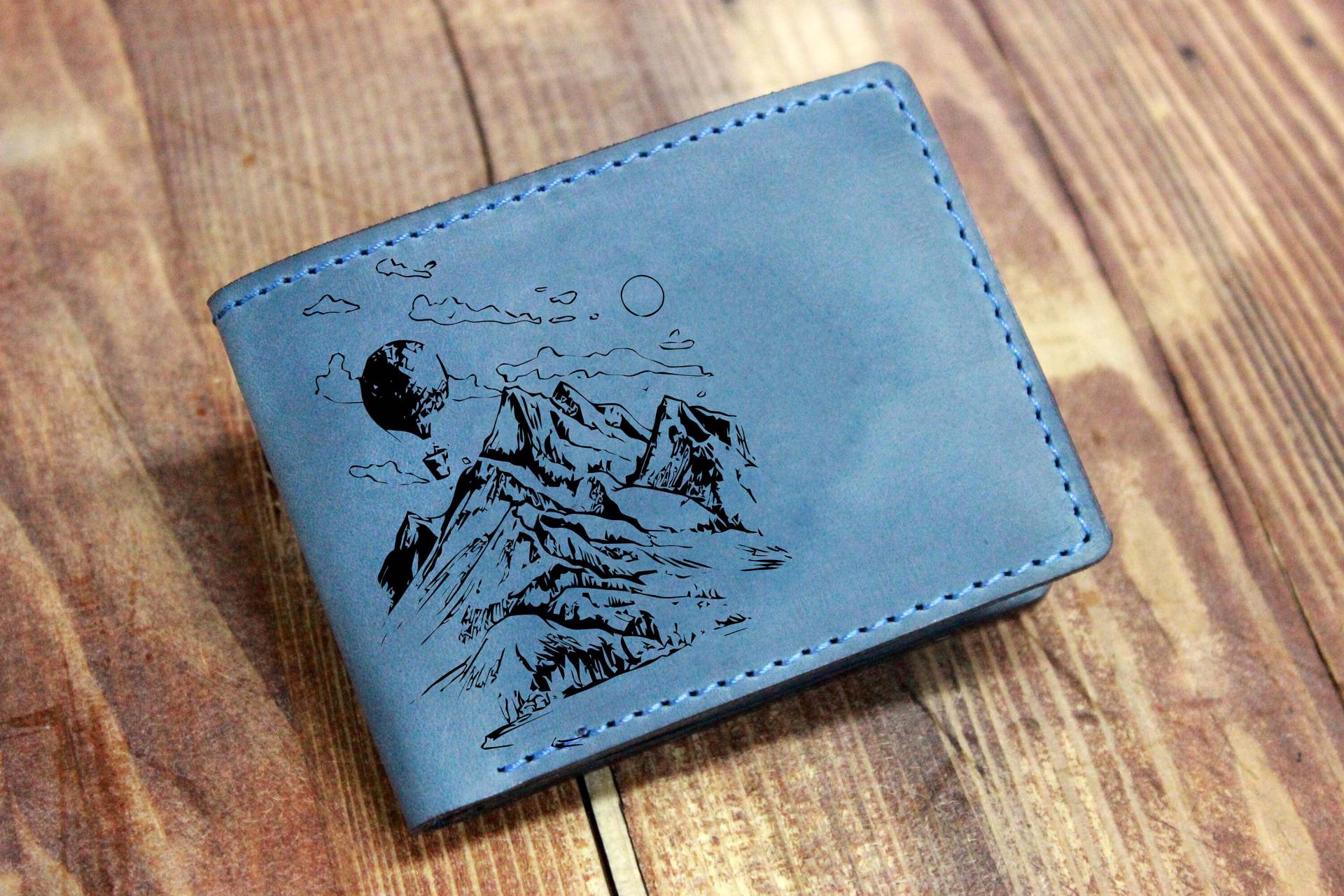 Mountain Wallet/Herren Portemonnaie/Leder Handgemachte Geldbörse/Waldbaum Geldbörse/Personalisierte Geldbörse/Freund von OrtegaGoods