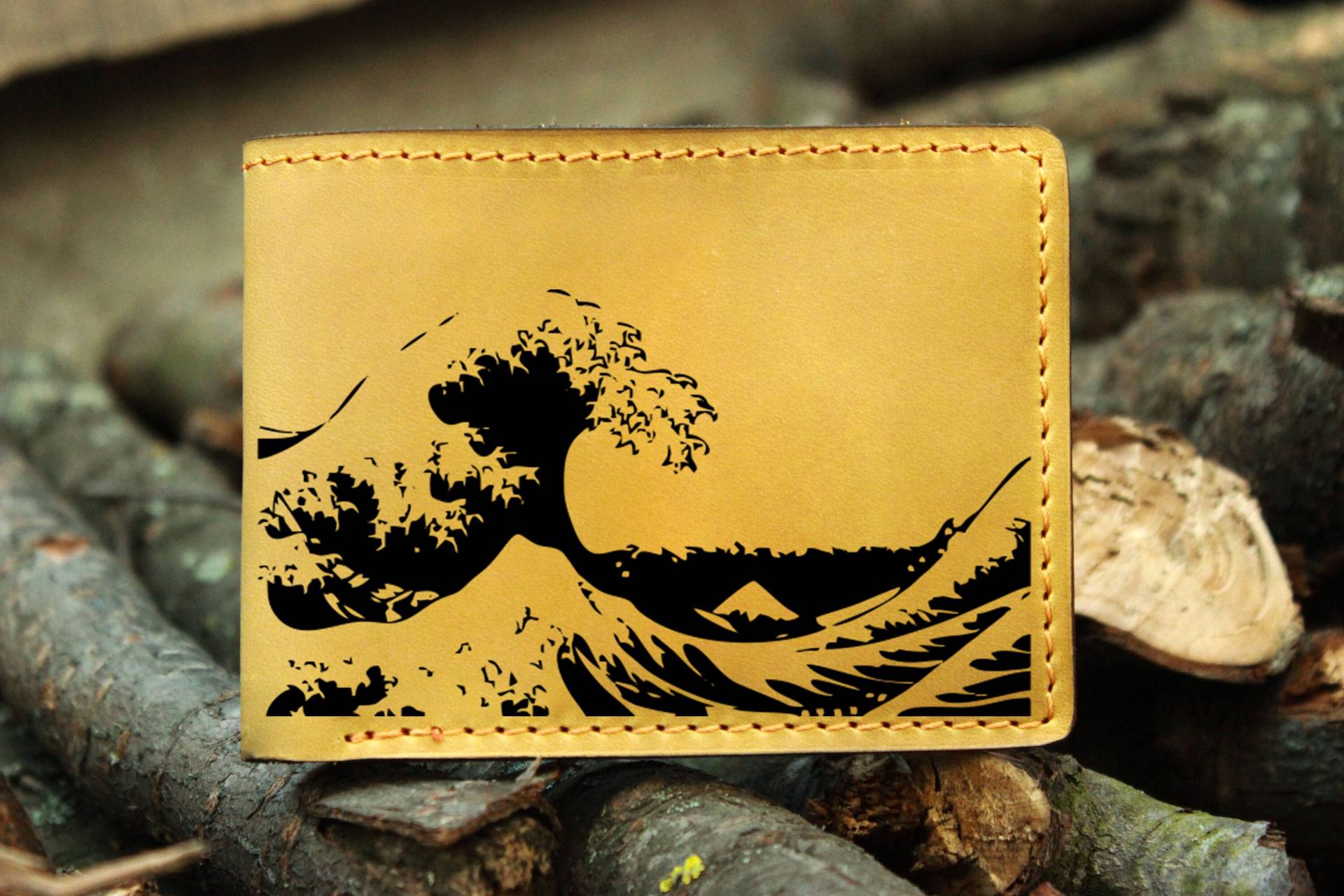 Wave Portemonnaie, Personalisiertes Leder Portemonnaie von OrtegaGoods