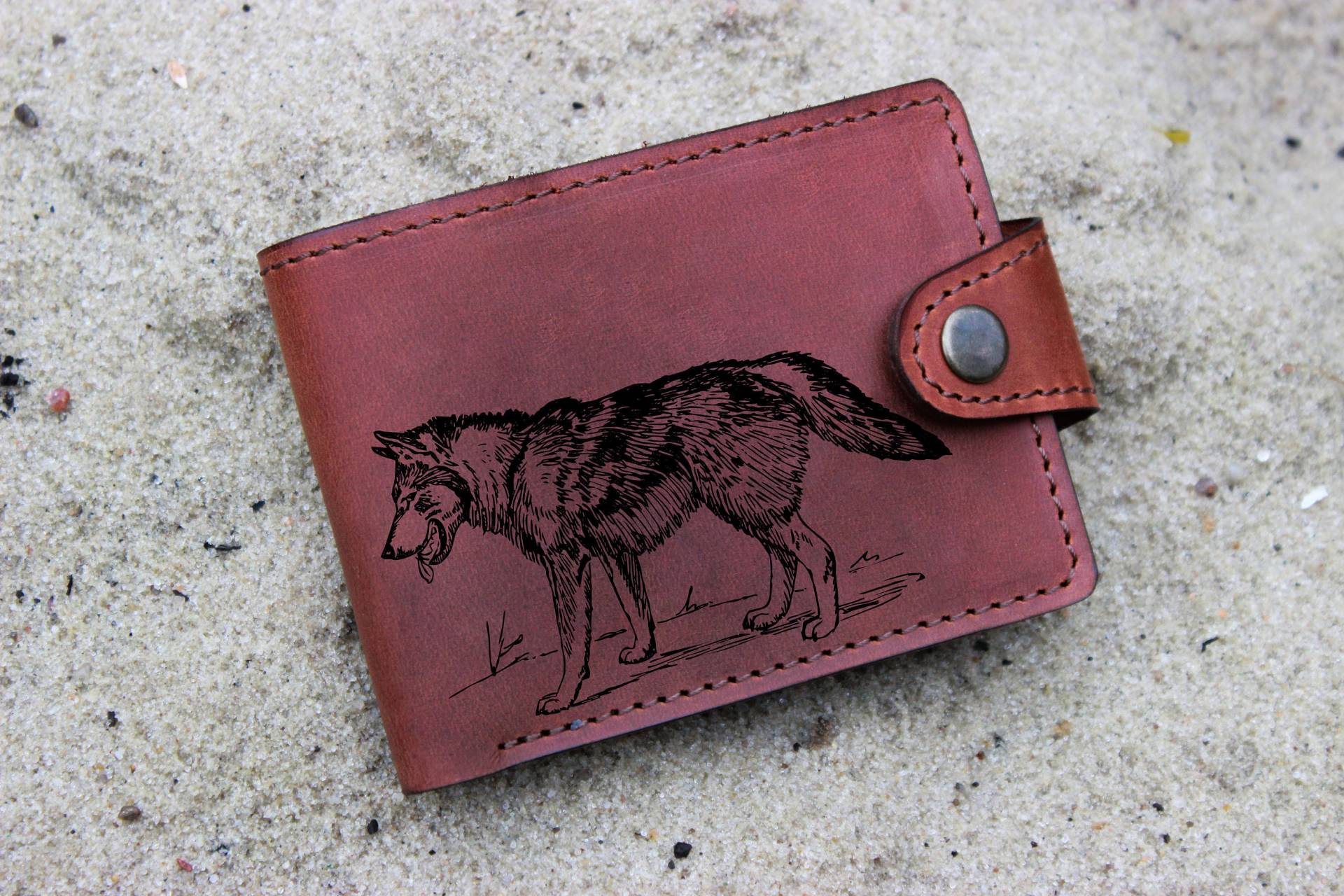 Wild Wolf Design Portemonnaie Geschenk Für Männer & Frauen Bifold Animals | Tier Liebhaber Personalisierte Geldbörse Wildtier Geschenkidee von OrtegaGoods