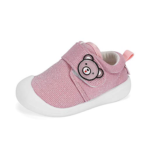 MASOCIO Baby Schuhe Mädchen Lauflernschuhe Babyschuhe Sneaker Kleinkind Glitzern Flach Anti-Rutsch 12-18 Monate Pink Größe 20 (Herstellergröße: CN 15) von MASOCIO