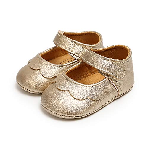 MASOCIO Golden Baby Schuhe Mädchen 12-18 Monate Babyschuhe Kleinkind Lauflernschuhe Anti-Rutsch Flach Casual von MASOCIO