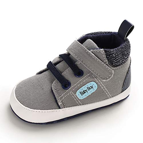 MASOCIO Babyschuhe Junge Baby Schuhe Lauflernschuhe Sneaker 3-6 Monate Grau 1 (Hersteller Größe: 1) von MASOCIO