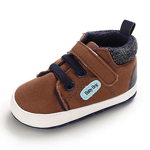 MASOCIO Babyschuhe Junge Baby Schuhe Lauflernschuhe Sneaker Weiche Sohle Braun 12-18 Monate (Hersteller Größe: 3) von MASOCIO