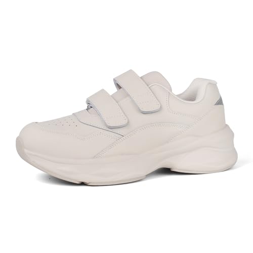 Ortho+rest Damen Diabetiker Leder Schuhe Walking Schuhe Breite Toe Box Sneaker (41,Ivory) von Ortho+rest