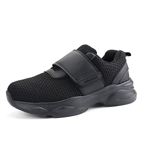Ortho+rest Damen Diabetikerschuhe mit verstellbarem Verschluss Orthopädische Gehschuhe Ödem Schuhe für geschwollene Füße (38,Schwarz) von Ortho+rest