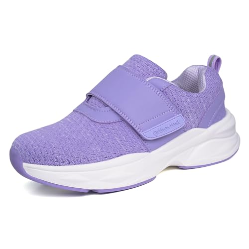 Ortho+rest Damen Diabetikerschuhe mit verstellbarem Verschluss Orthopädische Gehschuhe Ödem Schuhe für geschwollene Füße (42,Purple) von Ortho+rest