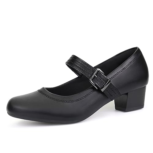 Ortho+rest Damen Mary Janes Pumps für Hallux Valgus Orthopädische Kleid Schuhe Low Chunky Heels Arbeit Pumpen (39,Schwarz) von Ortho+rest