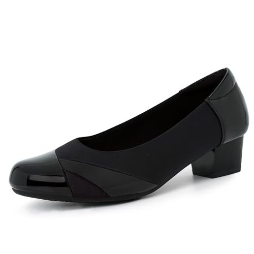 Ortho+rest Hallux Valgus Pumps Damen Low Heel OrthopäDische Slip Auf Loafers(40,Schwarz) von Ortho+rest