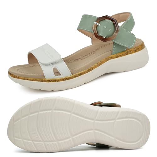 Ortho+rest Orthopädische Sandalen Damen mit Fußgewölbestützung Bequeme Wander-Sandalen(White,39) von Ortho+rest