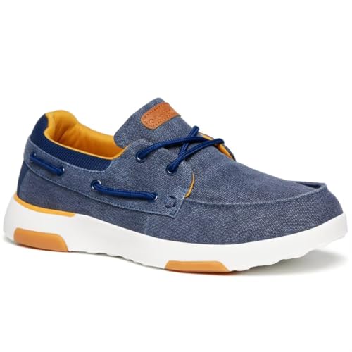Männer Arch Support Slip-On Loafers Walking Schuhe: Unterstützende Bequeme leichte weiche Kissen Relaxed Slip On Loafers, Outdoor Canvas Casual Work Tennis Reise Stehende Denim Größe 45 von OrthoComfoot