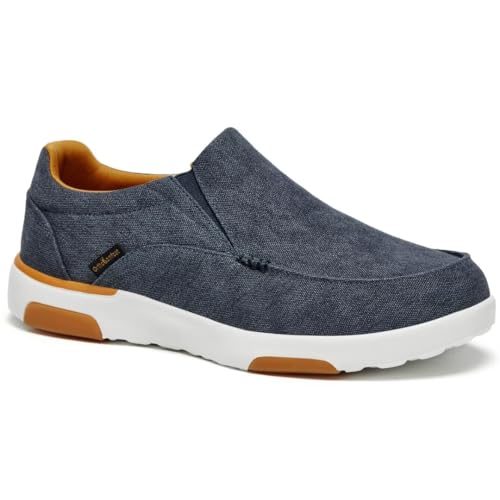 Männer Arch Support Slip-On Loafers Walking Schuhe: Unterstützende Bequeme weiche Kissen Slip-On Schuhe, High Arch Outdoor Indoor Casual Rest Tennis Sport Travel Mode Sneaker Denim Größe 41 von OrthoComfoot