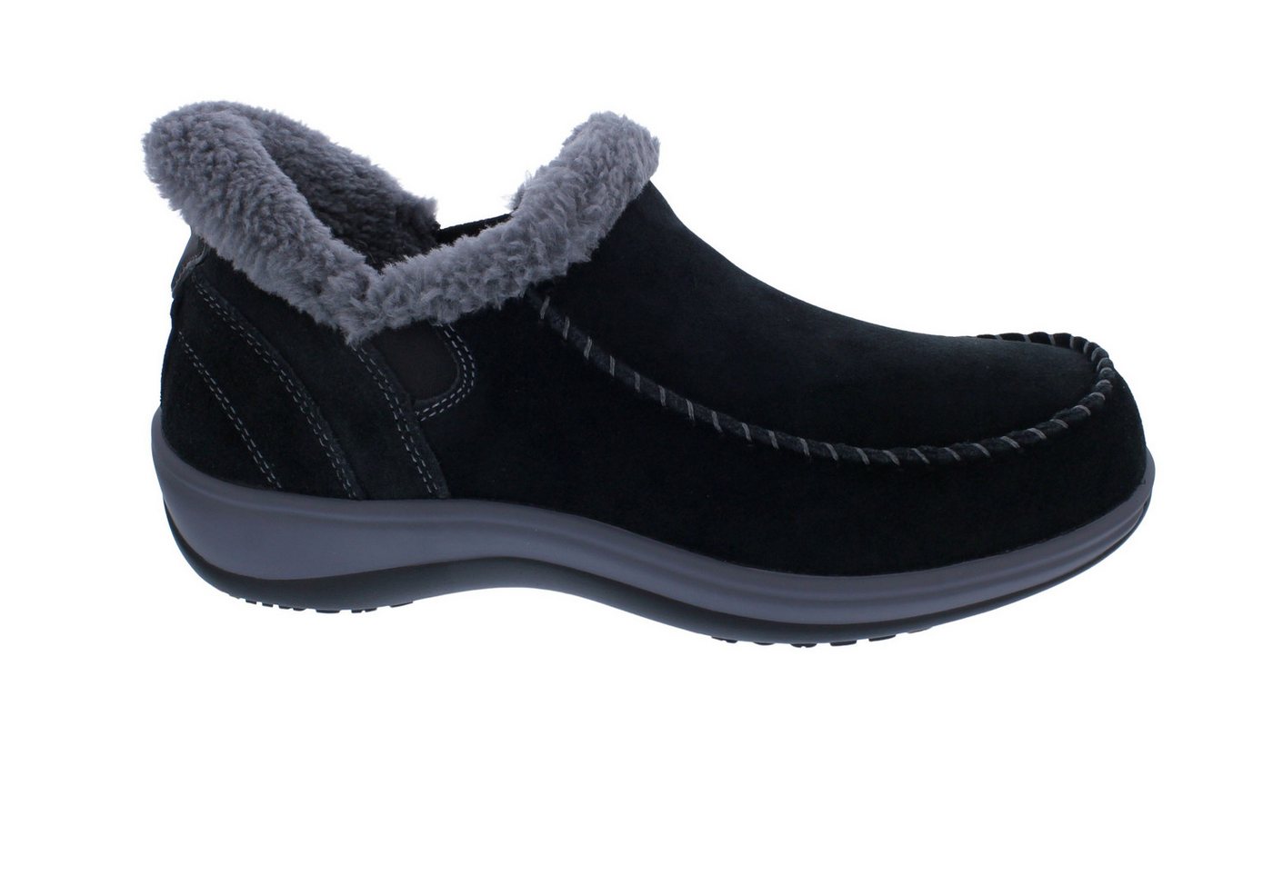 OrthoFeet OrthoFeet Lorin Black Handsfree Slip-In Damenslipper Warmfutter Slipper von OrthoFeet