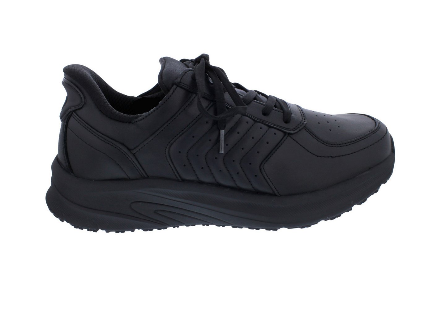 OrthoFeet OrthoFeet Navigate Handsfree Slip-In Herrenhalbschuh, Glattleder Black Schnürschuh von OrthoFeet