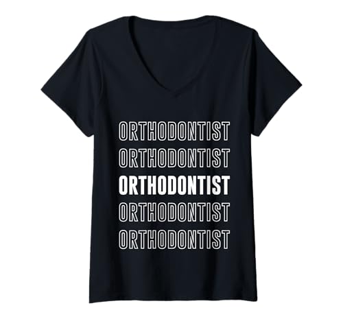 Damen Kieferorthopäde T-Shirt mit V-Ausschnitt Damen Kieferorthopäde T-Shirt mit V-Ausschnitt von Orthodontist Apparel