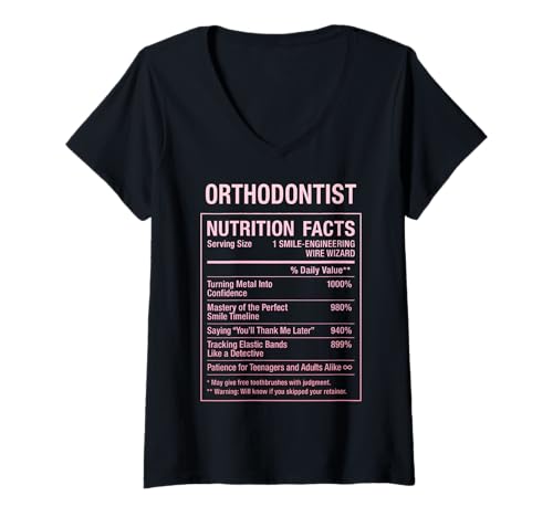Damen Kieferorthopäde Fatcs T-Shirt mit V-Ausschnitt Damen Kieferorthopäde Fatcs T-Shirt mit V-Ausschnitt von Orthodontist Humor Gifts Tees