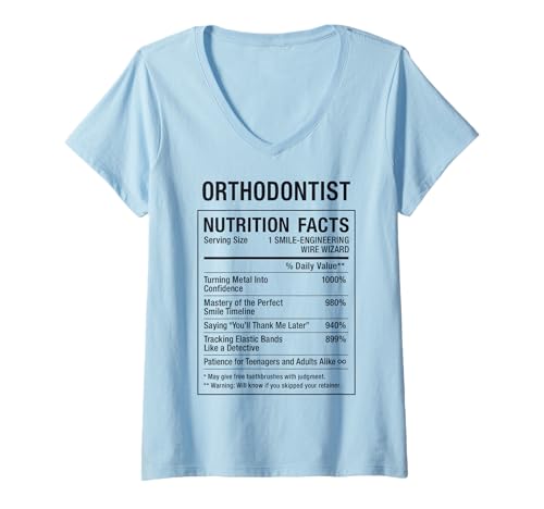 Damen Kieferorthopäde Fatcs T-Shirt mit V-Ausschnitt Damen Kieferorthopäde Fatcs T-Shirt mit V-Ausschnitt von Orthodontist Humor Gifts Tees