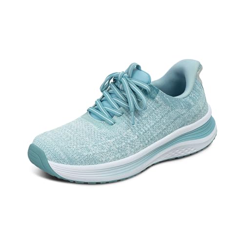 Orthofeet Hands-Free Orthopädischer Damen Slip-in Sneaker Türkis Nira, Größe 38 Weit von Orthofeet