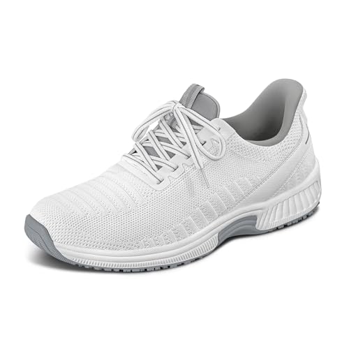 Orthofeeet Hands-Free Orthopädischer Damen Slip-in Sneaker Weiß Kita, Größe 38 Weit von Orthofeet