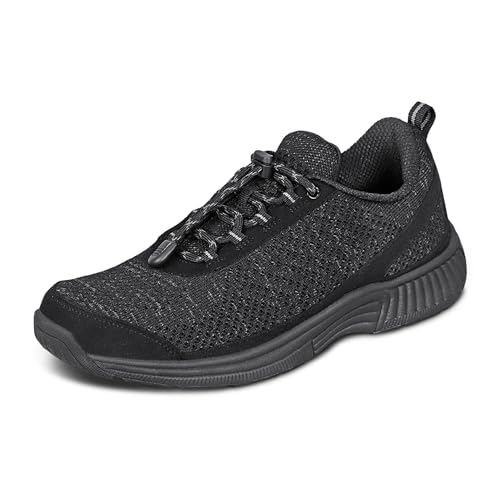 Orthofeet Damen Coral Walking Shoe Athletic, Ohne Binden in Schwarz, 38 EU von Orthofeet