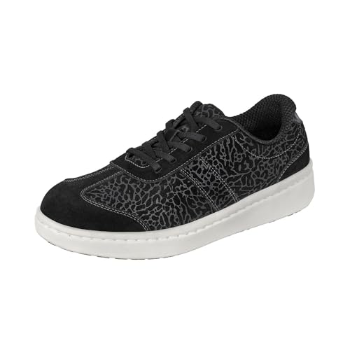 Orthofeet Damen orthopädischer Casual Style mit Leder-Obermaterial in Schwarz Stroll Hands Free Casual Sneaker, Größe 41 Weit von Orthofeet