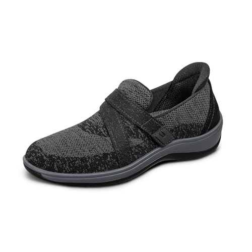 Orthofeet Damen orthopädischer Casual Style mit gewebtem Obermaterial in Schwarz Amalya Casual Sneaker, Größe 37.5 von Orthofeet