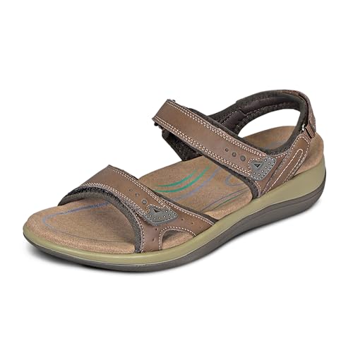 Orthofeet Damen orthopädischer Sandalen Style mit flexiblen Obermaterial in Braun Malibu Sandale, Größe 37.5 Orthofeet Damen orthopädischer Sandalen Style mit flexiblen Obermaterial in Braun Malibu Sandale, Größe 37.5 von Orthofeet