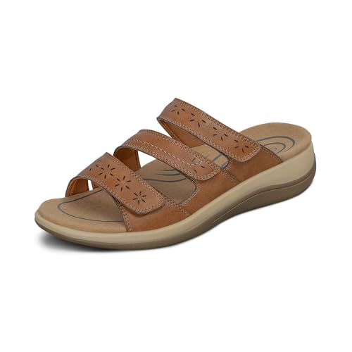Orthofeet Damen orthopädischer Sandalen Style mit flexiblen Obermaterial in Hellbraun Sahara Sandale, Größe 40.5 Orthofeet Damen orthopädischer Sandalen Style mit flexiblen Obermaterial in Hellbraun Sahara Sandale, Größe 40.5 von Orthofeet