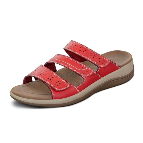 Orthofeet Damen orthopädischer Sandalen Style mit flexiblen Obermaterial in Rot Sahara Sandale, Größe 41 Orthofeet Damen orthopädischer Sandalen Style mit flexiblen Obermaterial in Rot Sahara Sandale, Größe 41 von Orthofeet