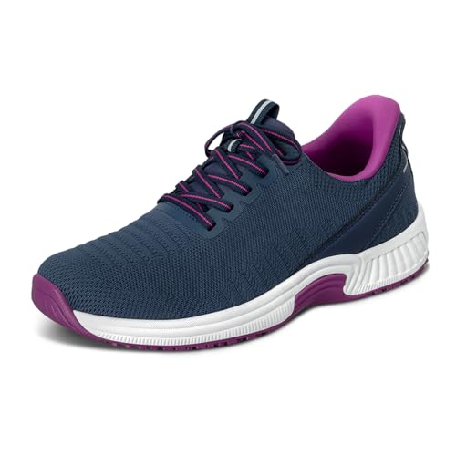 Orthofeet Hands-Free Orthopädischer Damen Slip-in Sneaker Marineblau/Orchidee Kita, Größe 37.5 von Orthofeet