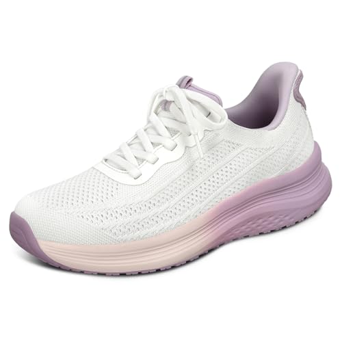 Orthofeet Hands-Free Orthopädischer Damen Slip-in Sneaker Weiß/Lavendel Nira, Größe 42 von Orthofeet