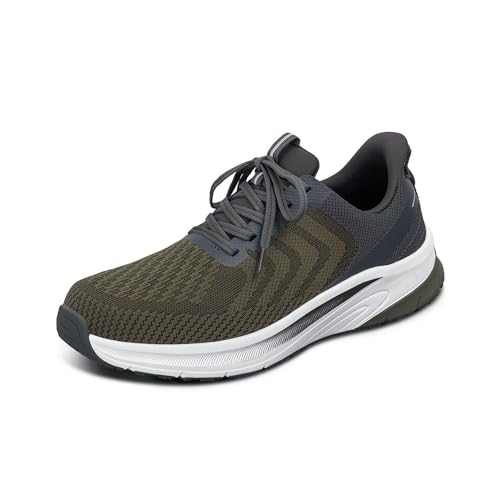 Orthofeet Hands-Free Orthopädischer Herren Slip-in Sneaker Olive Tilos, Größe 46 von Orthofeet