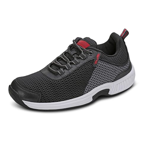 Orthofeet Orthopädischer Herren Sneaker Edgewater Schwarz, Größe 46 von Orthofeet