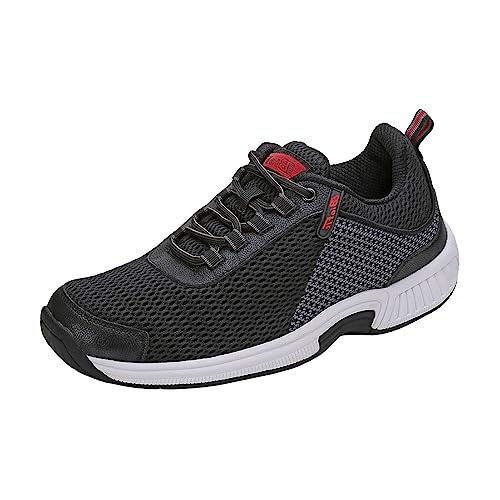 Orthofeet Orthopädischer Herren Sneaker Edgewater Schwarz, Größe 46 von Orthofeet