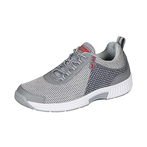 Orthofeet Orthopädischer Herren Sneaker Edgewater Grau, Größe 45 Weit von Orthofeet