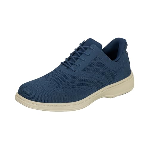 Orthofeet Herren orthopädischer Casual Style mit gewebten Obermaterial in Blau Rex Hands Free Casual Sneaker, Größe 45 Weit von Orthofeet