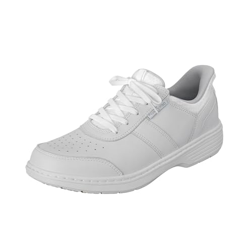 Orthofeet Herren orthopädischer Casual Style mit gewebten Obermaterial in Weiß Pierre Hands Free Casual Sneaker, Größe 43 von Orthofeet