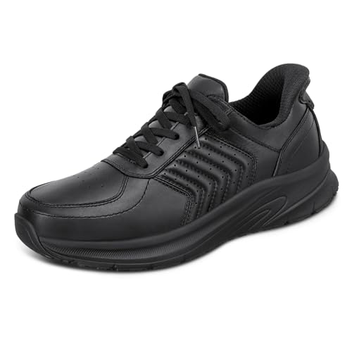 Orthofeet Men's Orthopedic Navigate Hands-Free Slip-On Sneakers, Black, Size 9.5 Wide von Orthofeet