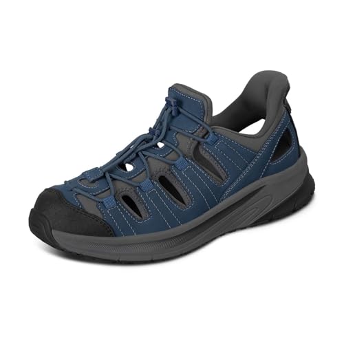 Orthofeet Men's Orthopedic Saturn Hands-Free Slip-On Sandals - Navy, Size 45 von Orthofeet