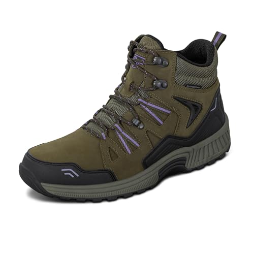 Orthofeet Orthopädischer Damen Leder Outdoor-Boot Dakota, Olive, Größe 42 von Orthofeet