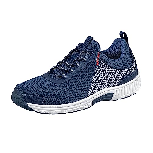 Orthofeet Orthopädischer Herren Sneaker Edgewater Blau, Größe 41.5 Weit von Orthofeet