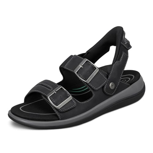Orthofeet Women's Orthopedic Minerva Hands-Free Sandals with Adjustable Straps, Black, Size 40.5 von Orthofeet