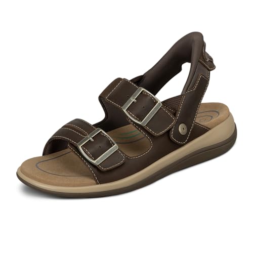 Orthofeet Women's Orthopedic Minerva Hands-Free Sandals with Adjustable Straps, Brown, Size 39.5 von Orthofeet