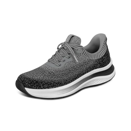Orthofeet Hands-Free Orthopädischer Damen Slip-in Sneaker Schwarz/Grau Nira, Größe 41 Weit von Orthofeet