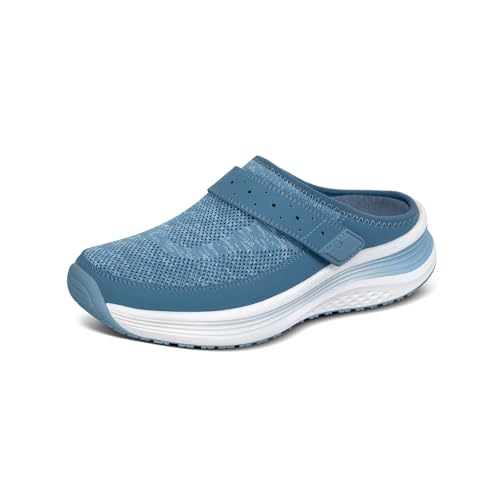 Orthopädischer Damen Clog in Blau mit gewebten Obermaterial, Iris, Größe 42 von Orthofeet