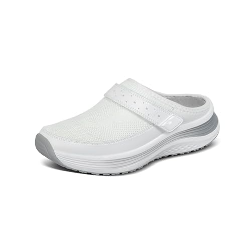 Orthopädischer Damen Clog in Weiß mit gewebten Obermaterial, Iris, Größe 42 Weit von Orthofeet
